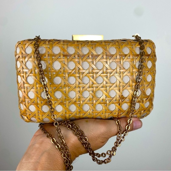 KAYU Woven Rattan Clutch Shoulder Bag - Picture 1 of 8